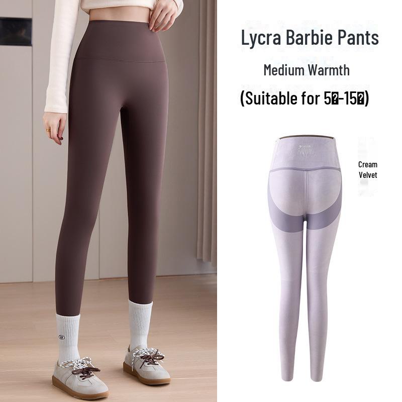 

Lycra Plus Velvet High-Waist Women s Yoga Leggings - Thickened Gray Shark Pants for Autumn/Winter 2024 S82; XL кавовий