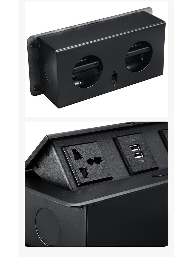 Multifunctional Pop-up Power Socket with USB and Three-Hole Design for Desks