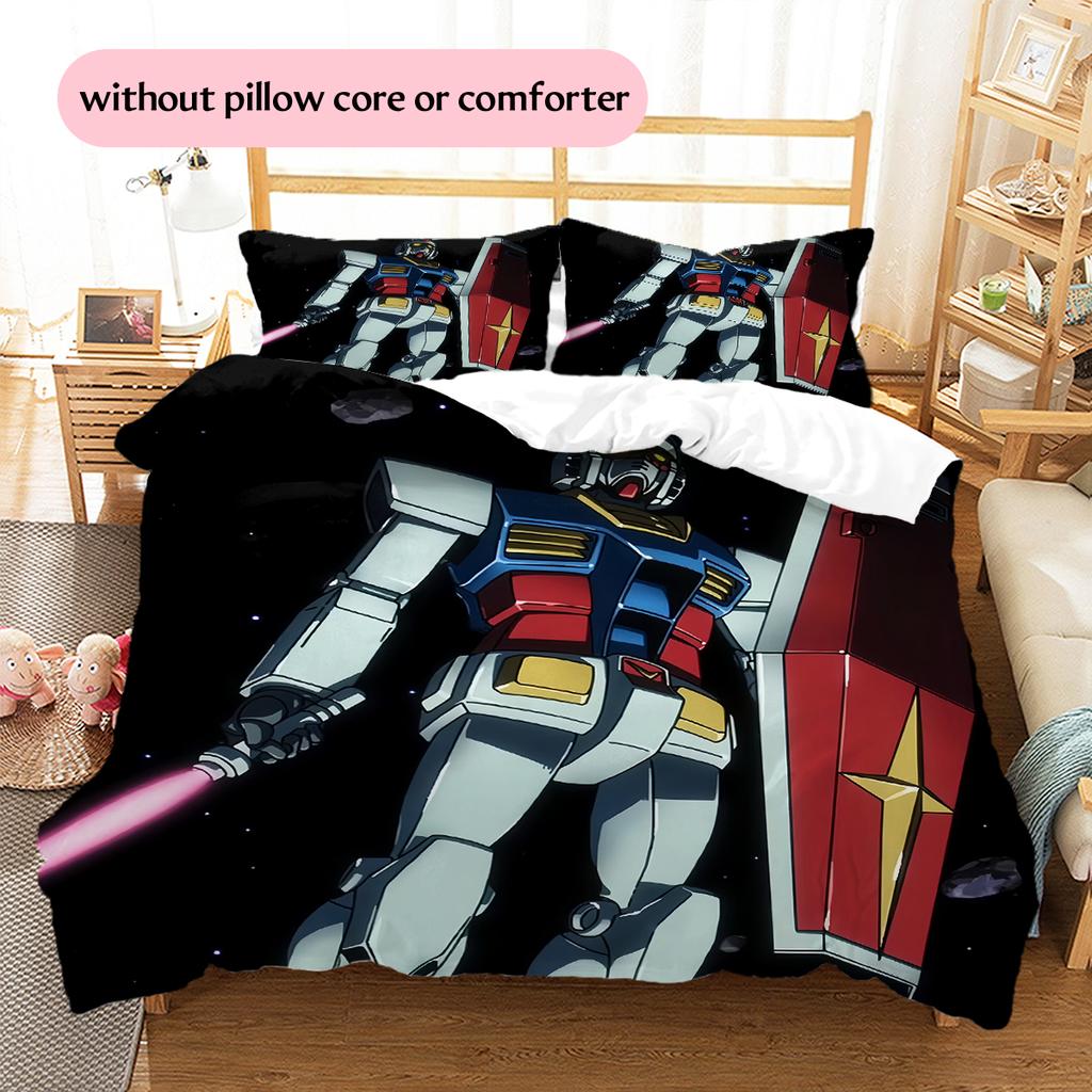 Mobile Suit Gundam Mecha Squad Bedding Set Duvet Cover Pillowcase No Filler, Soft Home Bedroom Decor, Perfect Gift for Fans.chl