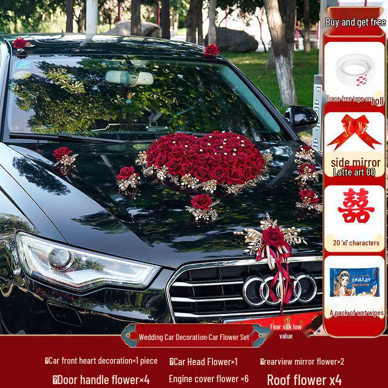 Wedding Car Decoration Set: Creative Floral Arrangement for Head Car