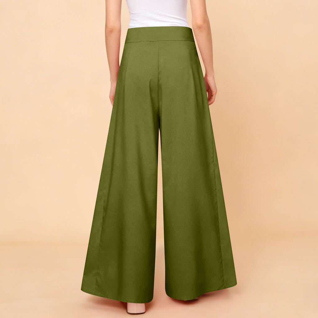 Women's Fashion Casual Plus Size Loose Fit High Waisted Straight Leg Wide Leg Lightweight Pants