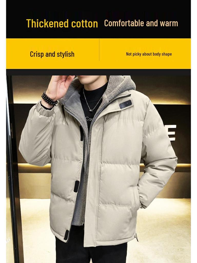 Ανδρικό Χειμωνιάτικο Βαμβακερό Παλτό Δύο Τεμαχίων με Κουκούλα Στυλ Χονγκ Κονγκ - Μεγάλο Μέγεθος, Εξαιρετικά Χοντρό Ζεστό Εξωτερικό Ρούχο