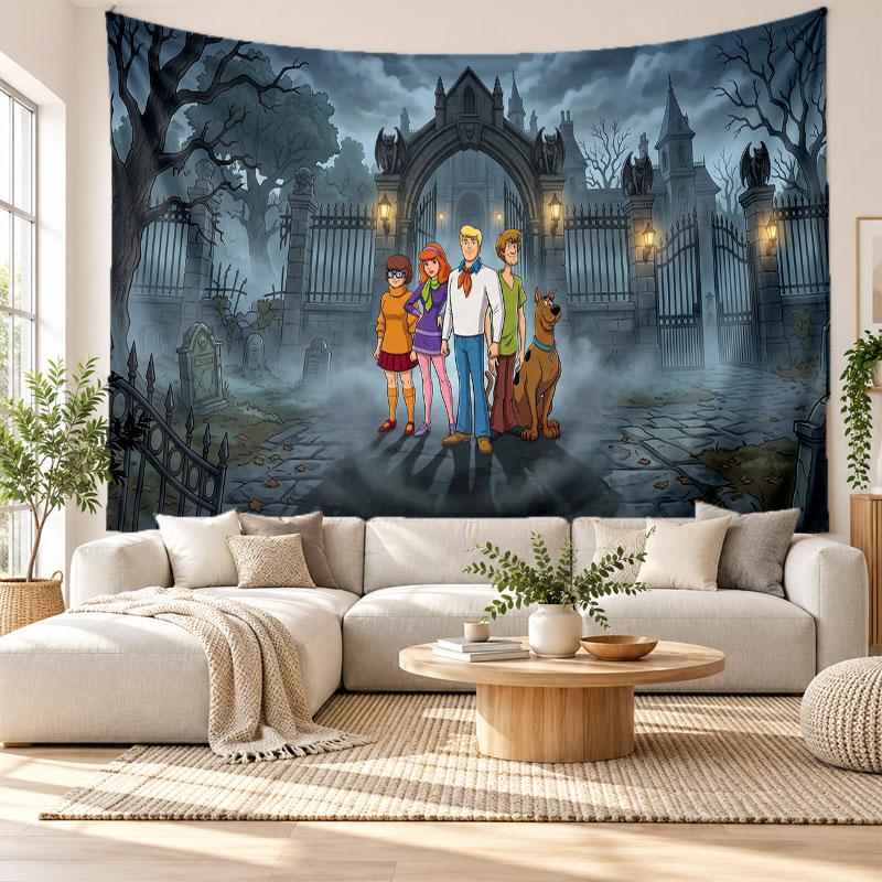 Scooby-Doo Wall Tapestry Home Decor Hanging Cloth Art Background Tapestry for Bedroom