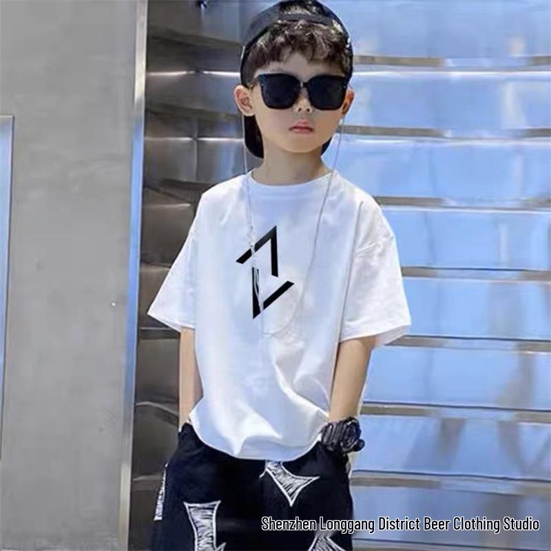 Summer Style 100% Pure Cotton Trendy Loose Short Sleeve T-Shirt for Boys and Girls - Soft, Sweat-Absorbing, and Sweat-Wicking.