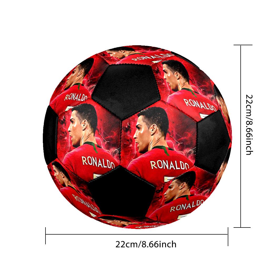 Cristiano Ronaldo Fußball Größe 5 Bunt Maschinengenäht PVC Wettkampfbereit Langlebig Hoher Rückprall