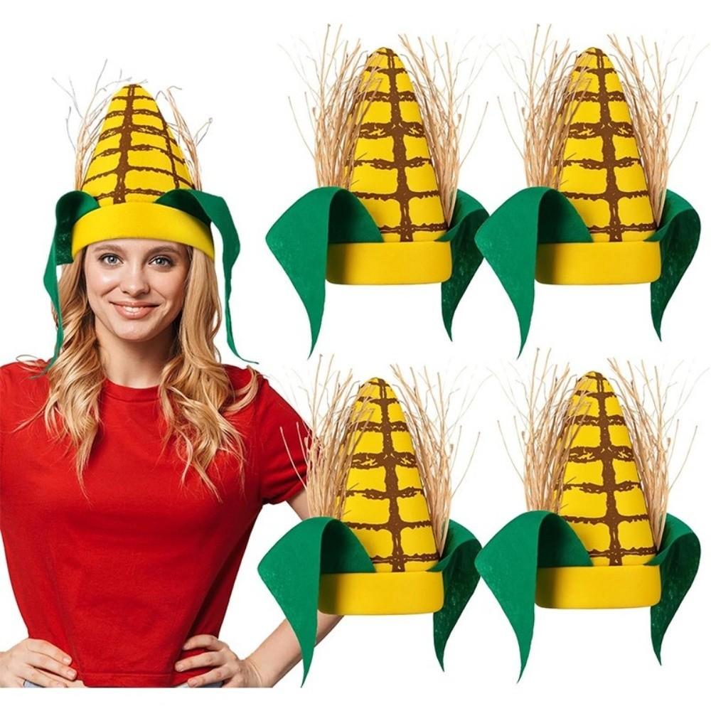 Breathable Lining Corn Shaped Funny Party Hat Soft Felt Quirky Cosplay Cap Festival Celebration