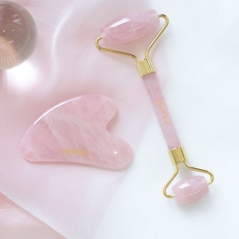 Glowiest Rose Quartz Gua Sha & Roller