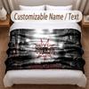 Slipknot Printed Flannel Blanket Custom Name Text Soft Warm Throw For Bedroom Holiday Gift