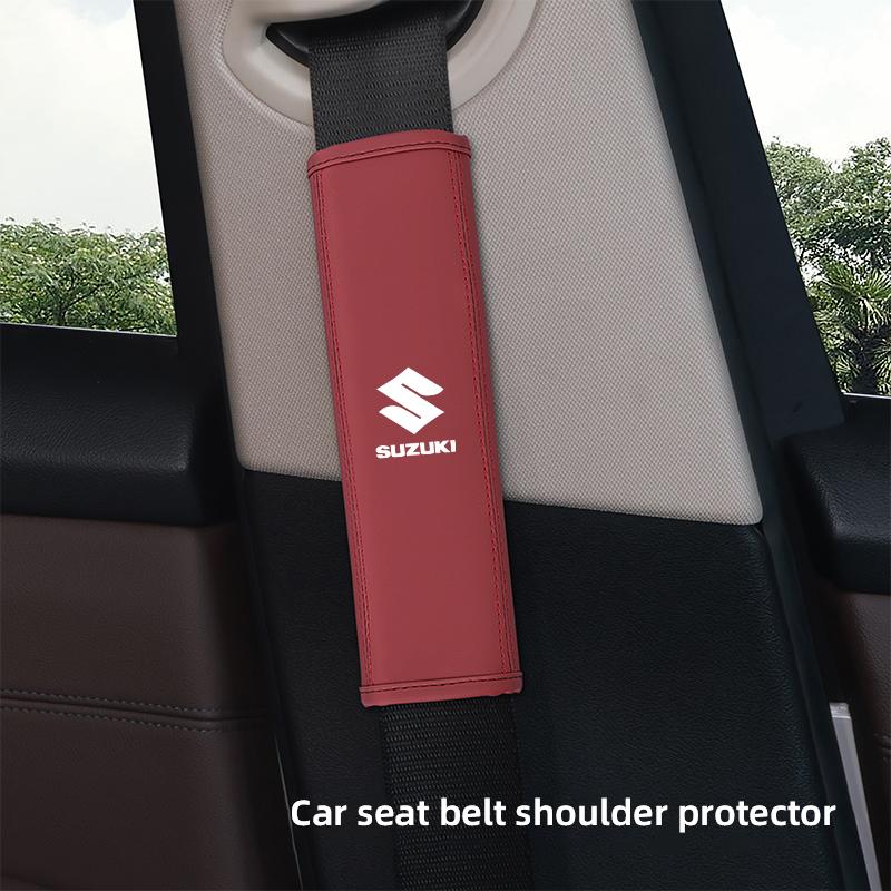 Car Seat Belt Cover Leather Safety Belt Shoulder Protector For Suzuki Swift Ignis Alto SX4 Splash Baleno Car Interior Accessory