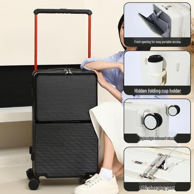 PACKAGE FASHION Front-Opening Luggage Suitcase