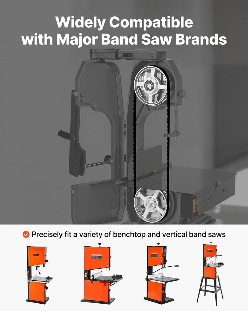 Bandsaw Blade, 1511 mm Length, 6 TPI Band Saw Blade with 15 HRC Hardened Sharp Teeth, SK5 High-Strength Carbon Steel, 6.35 mm Width, Replacement for