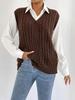 Damen Strickcardigan Europäische und Amerikanische Herbst- und Winterbekleidung Lässige Außenweste Zopfmuster Strickweste M507