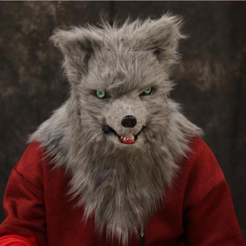 Plush Fox Mask Mouth Can Be Opened and Performed Props 1PCS