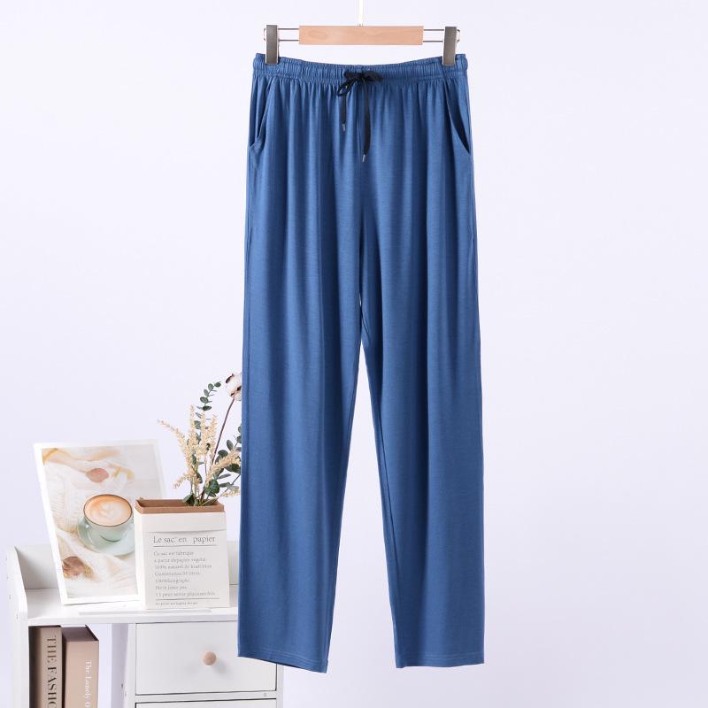 Men’s Plus Size Ice Silk Modal Pajama Pants - Casual, Loose, Long, One Piece