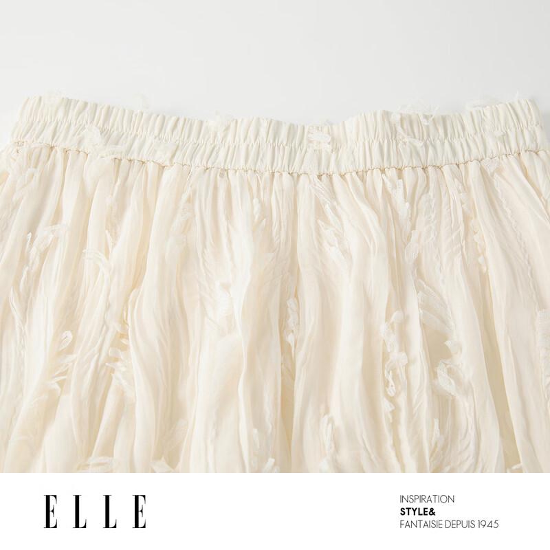 ELLE Women's Textured Pleated A-Line Skirt