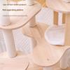 Luxury Solid Wood Multi-Level Cat Tree with Space Capsule Bed and Scratching Post