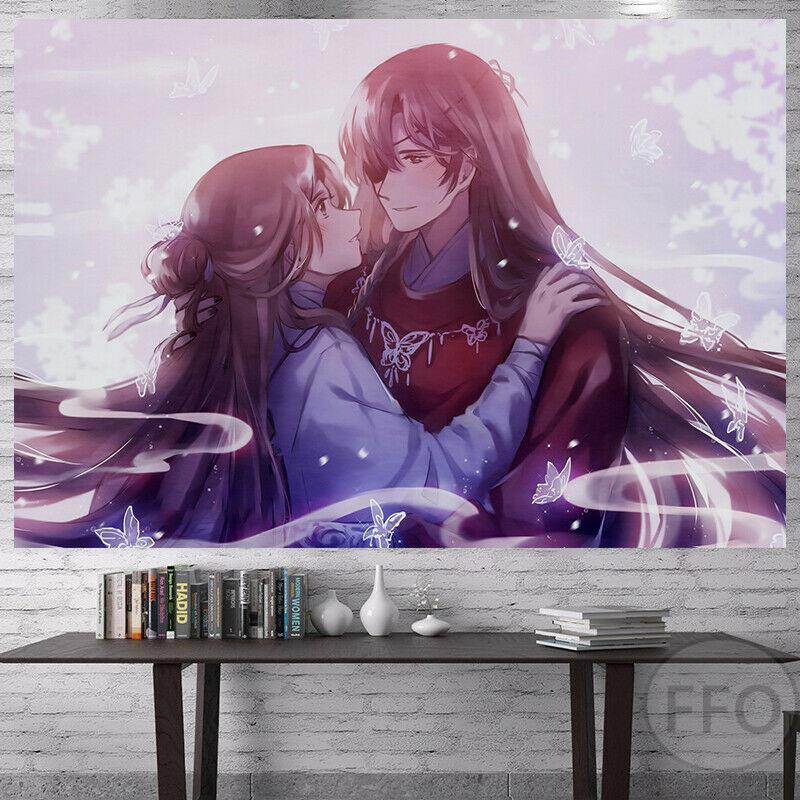 Tapestry de Anime Bendiciones de los Oficiales Celestiales Colgante de Pared Decoración Estética de Habitación Cartones Póster de Arte Tapices Boho Para el Hogar