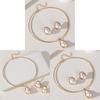 Punk Geometric Necklace And Ear Stud Set For Women With Electroplated Zinc Alloy Jewelry