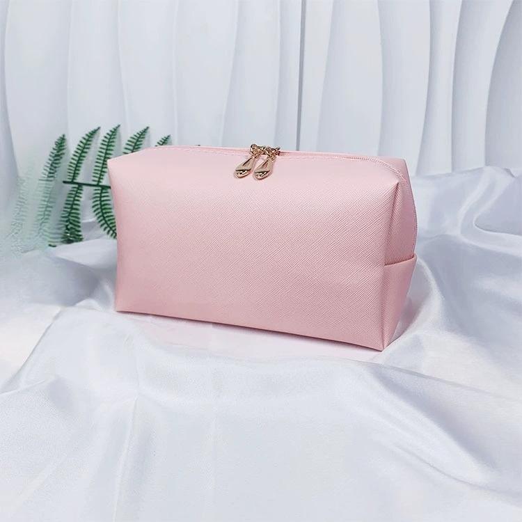 Einfarbig Make-Up Tasche Frauen Kosmetik Tasche Wasserdichte PU Leder Reise Tragbare Waschen Kulturbeutel Lagerung Tasche Organizer Geldbörse