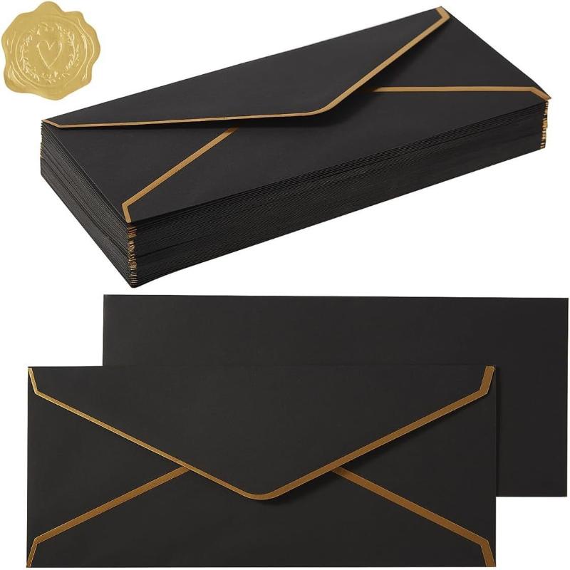 10Pcs Luxury Foil Sealed Envelope - Self-Sealing Wedding Invitations, Thank-You Notes, Corporate Events & Birthday Invitations