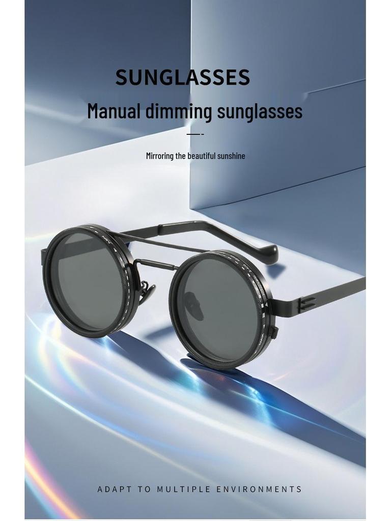 2025 Industrial Punk Style Sunglasses: New Camera ND Lens, Adjustable Multi-Level Polarizing, Prescription-Ready