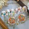 Japanische Nail Art Trockenblumen - Monet Garten Ölfarben Farbschema, Gemischte Kleine Florale DIY Dekorationen