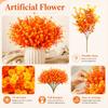 6pcs Artificial Autumn Plants Faux Greenery Potted Decorative Flowers for Indoor Outdoor Halloween Decorations Home Office Halloween Decorations