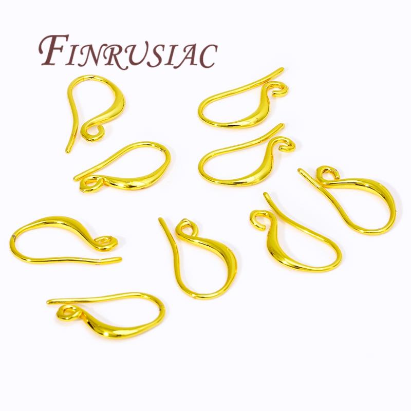 10pcs Hypoallergenic Earring Hooks Earwires Gold Plated Earrings Accessories DIY Jewelry Making Supplies