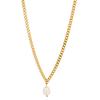 18K Gold-Plated Titanium Necklace with Natural Freshwater Pearl Pendant for Women