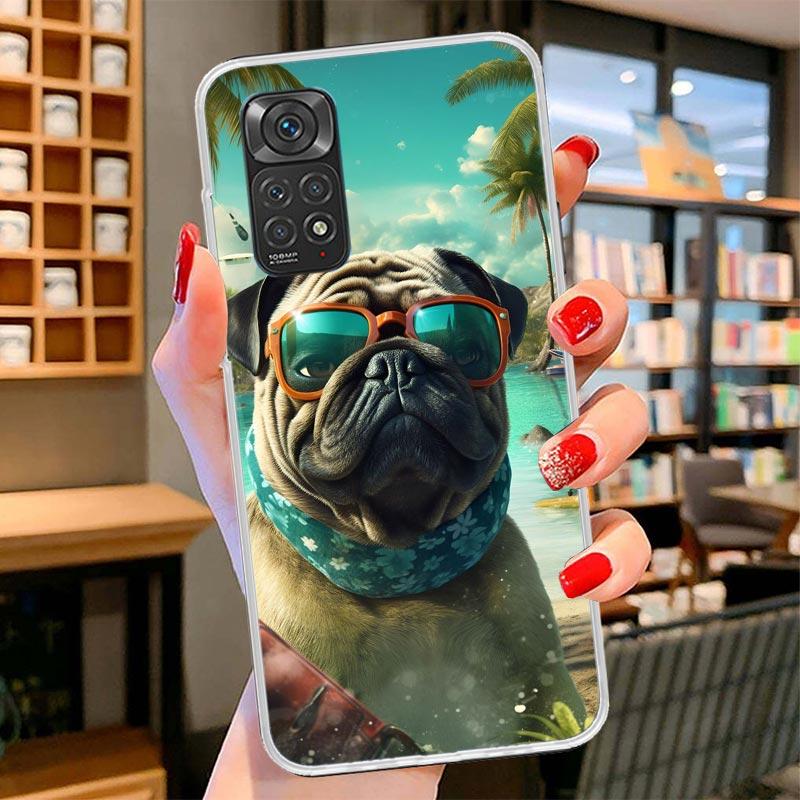 Love Pugs Cute Dog Cover Phone Case For Xiaomi Redmi Note 15 14 13 12 11 10 Pro Plus 14S 12S 11S 11T 11E 10S Soft Fundas Shell R