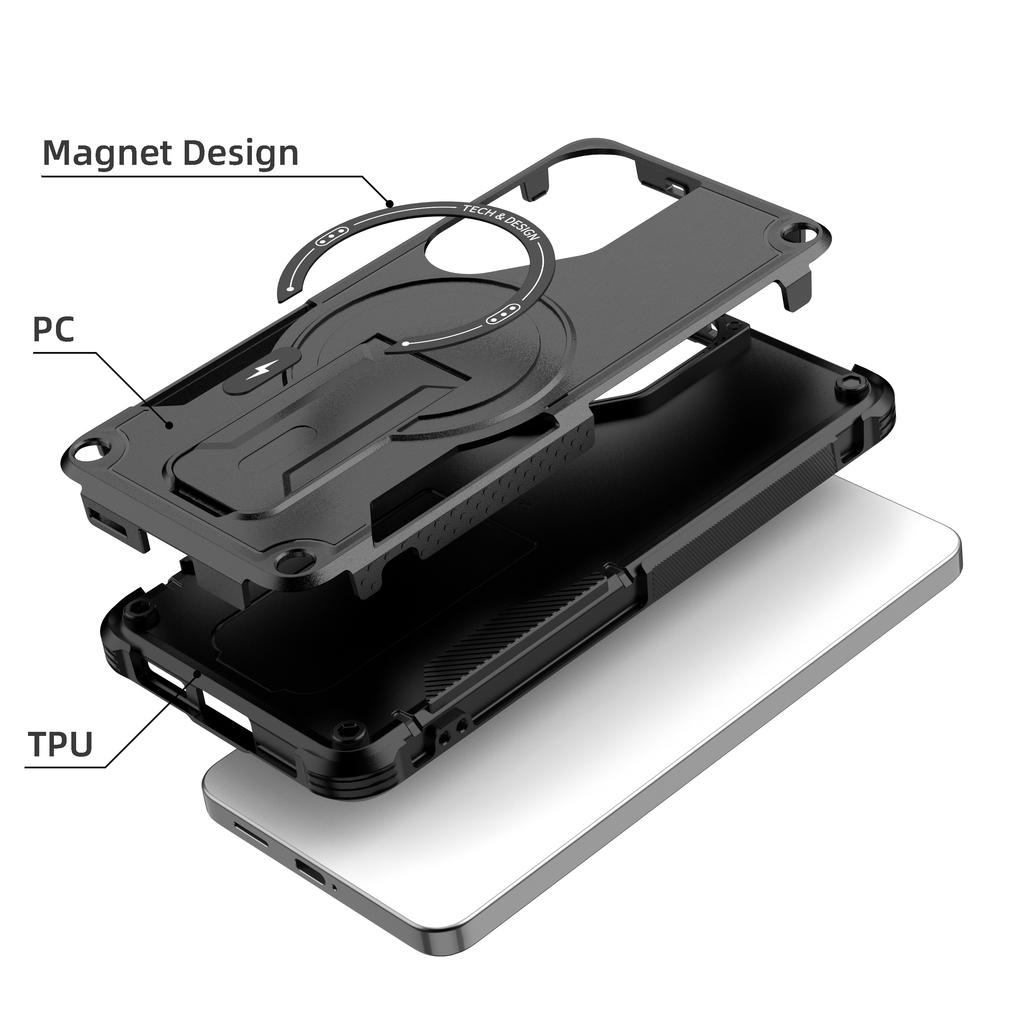 Hybrid PC Silicone Magnetic Case for Samsung Galaxy A17 5G S26 Ultra A57 A37 A16 A26 A36 A56 A15 A35 A55 S25 FE S24 Plus