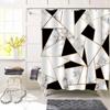 Marble Shower Curtain Grey Gold White Texture Marble Shower Curtain For Bathroom Abstract Pattern Waterproof Fabric With 12 Hook