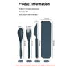 3Pcs Wheat Straw Dinnerware Set Portable Tableware Knife Fork Spoon Eco-Friendly Travel Cutlery Set Utensil Box Chopsticks Set