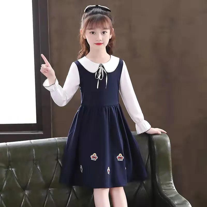 Girls' New Korean Style Autumn College Princess Dress for Primary & Secondary Students