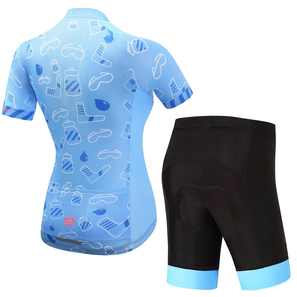 Summer Short Sleeve Riding Bicycle Cycling Clothing Set Women Sport Jerseys Suits Bicycle Clothes Suit