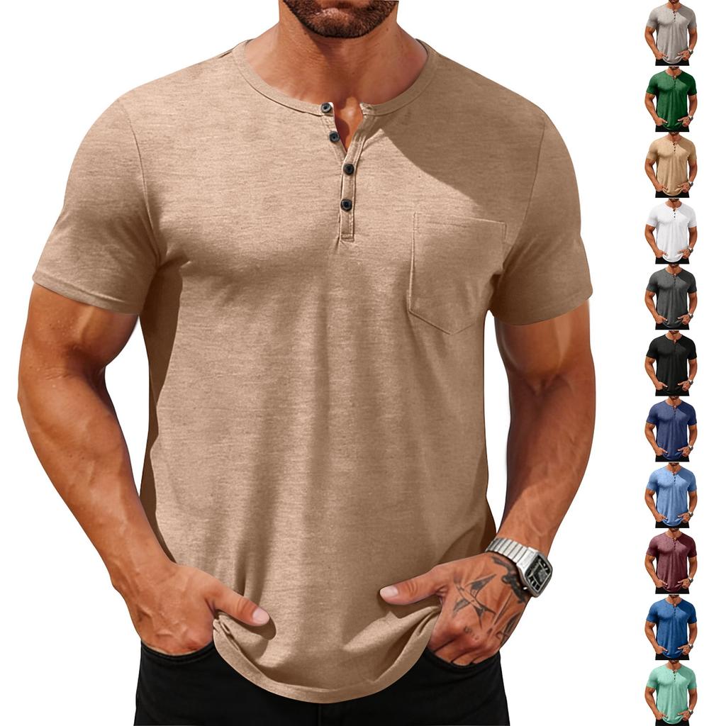 Henley Shirts for Men Mens Short Sleeve Henley Shirts Summer Shirts for Men Short Sleeve Henley Shirts for Men Casual Style