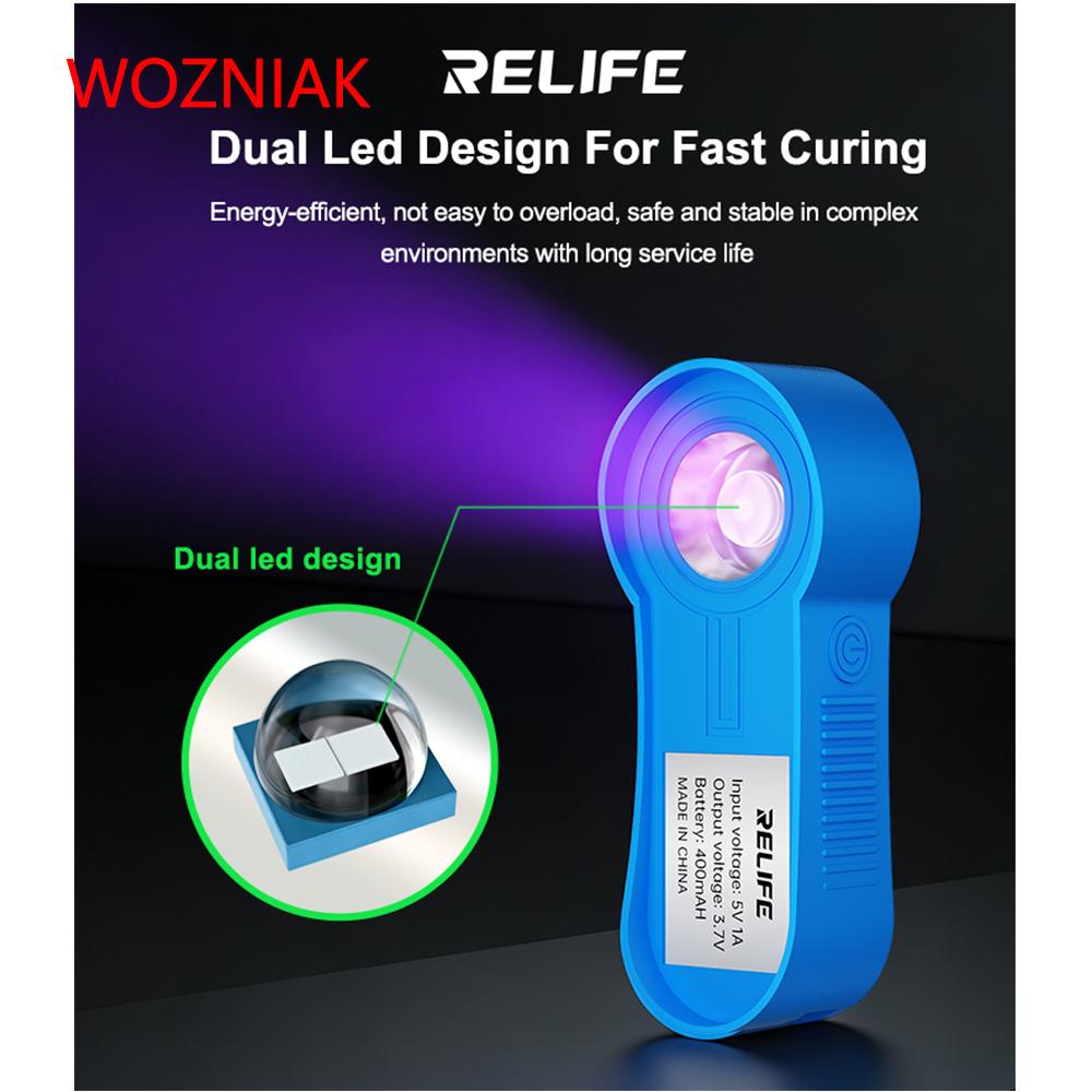 RELIFE RL-014F UV Mini Curing Lamp Fast and Efficient Curing Green Oil Shadowless Adhesive Built in 400mAh Battery Repair Tool