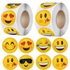 500 buc/rolă Autocolante de recompensă cu zâmbet amuzant cu expresie feței de desene animate 8 modele rotunde de 2,5 cm/1,0 inci pentru tampoane pentru PC Frigider Cadou DIY Decor
