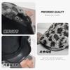 Spice Girl Style Leopard Print Retro Forward Hat Female Lamb Wool Warm Beret Cap Showing Face Small Brim Painter Hat