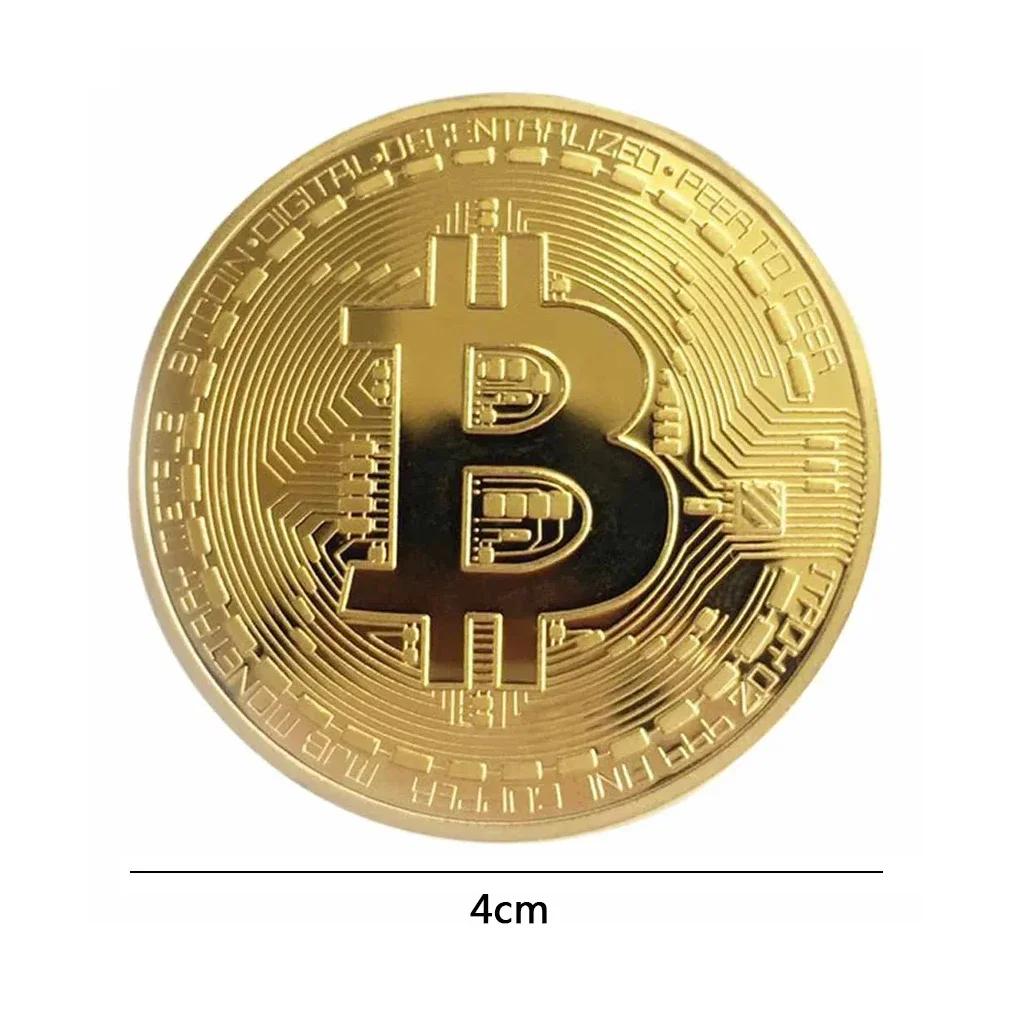 1 sztuka Kreatywny Pamiątkowy Pozłacany Moneta Bitcoin Fizyczny Złoty Kolekcjonerski Moneta BTC Kolekcja Sztuki Fizyczny Pamiątkowy Prezent
