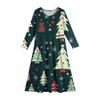 Girls' Maxi Dress - Long Sleeve Pocket Dress Christmas Day