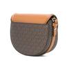 Michael Kors Mk Jet Set Charm Classic Monogram Color Block Leather Saddle Bag Crossbody Medium Women Bags Dark-Brown Acorn-Brown 32T0GT9C6B-252
