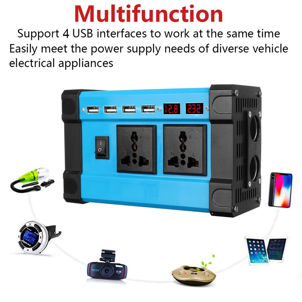 4000W Solar Panel Transformer  Modified Sine Wave Solar Power Inverters+18W Car Adapter Charging Converter DC 12V To AC 110V/220V