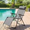 ADJUSTABLE DECK CHAIR Relax Anthracite/black Garden Foldable