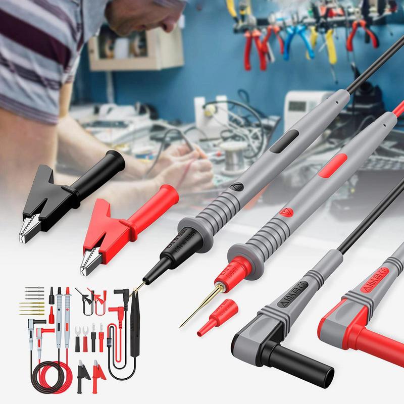 Electrical Multimeter Test Lead Kit Professional Alligator Clip Probe Leads Set Replaceable Pin Electronic Repair Tool Kit For