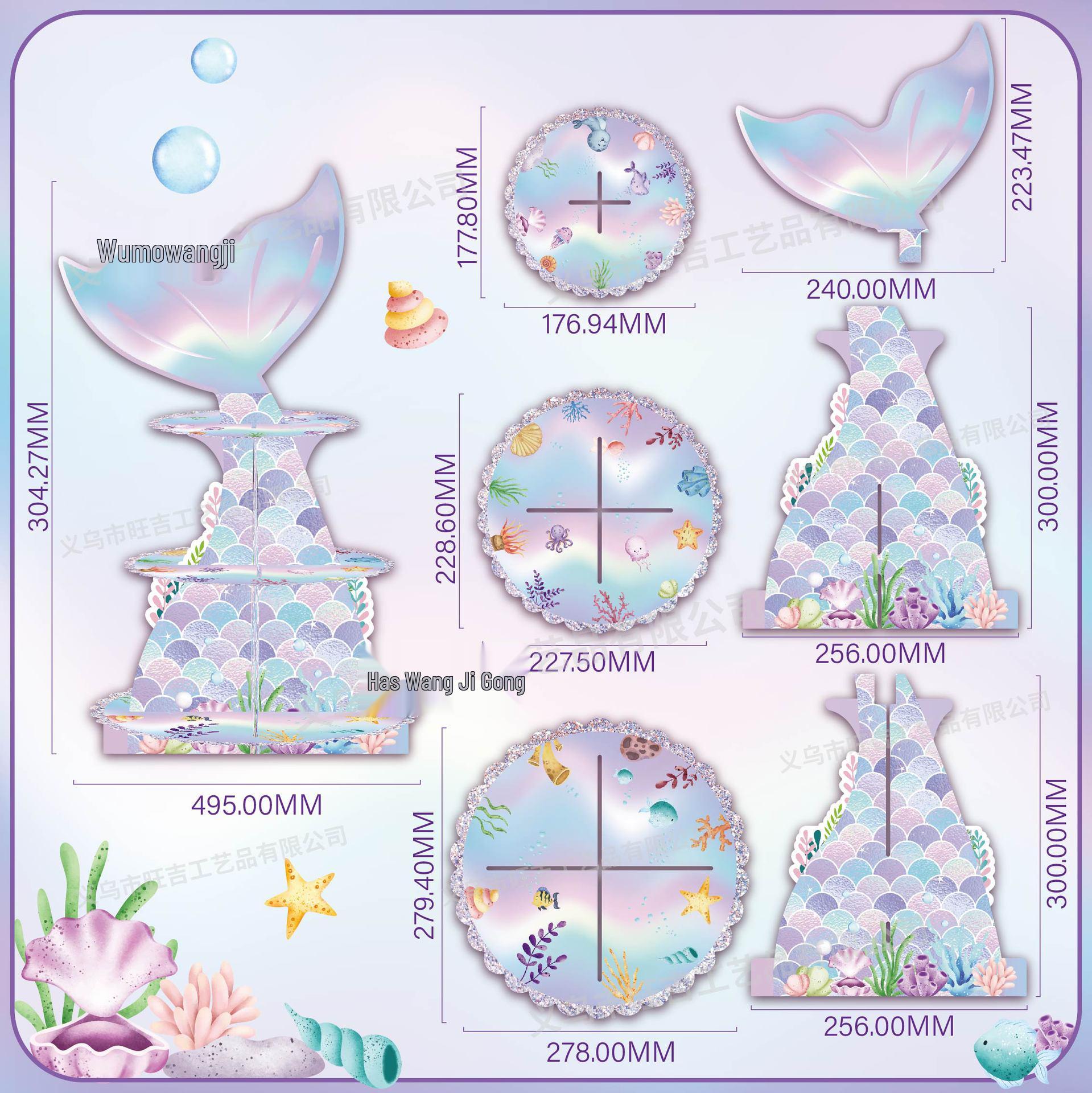 

3D Mermaid Cake Stand - Wedding & Party Tabletop Decoration