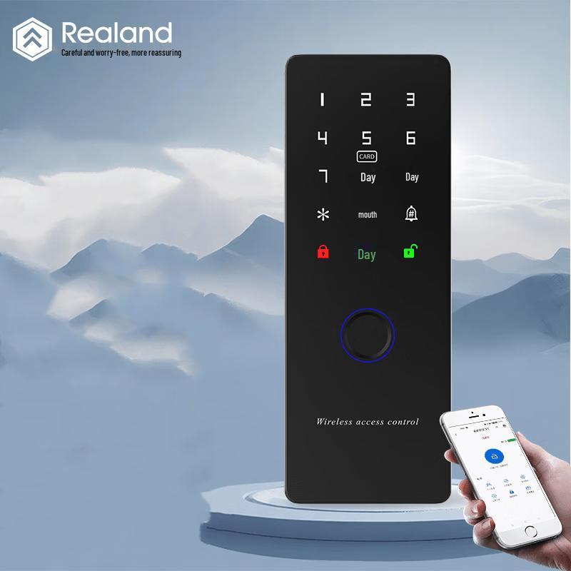 Realand Wireless Fingerprint & Card Single Door Access Control System CN plug (adapter included)