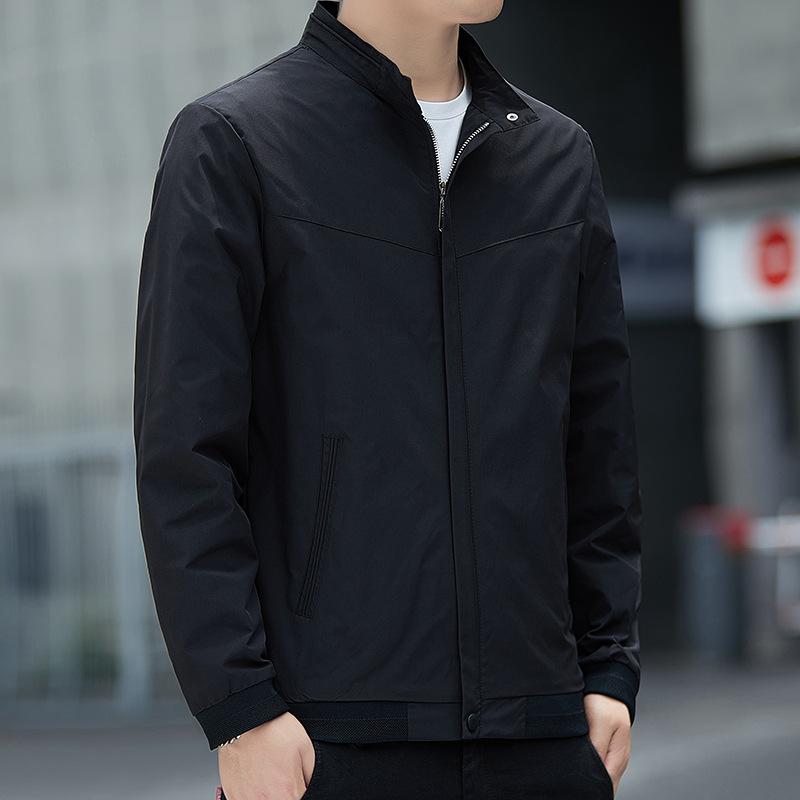 

Мужская куртка свободного покроя с воротником-стойкой, однотонная, весна-осень, для деловых людей, универсальная, модная, для толстых 8XL