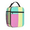 Bestselling Multi Colored Pastel Color Blocking All Season Food Cooler Bag Short Journey Compact Lunch Bag