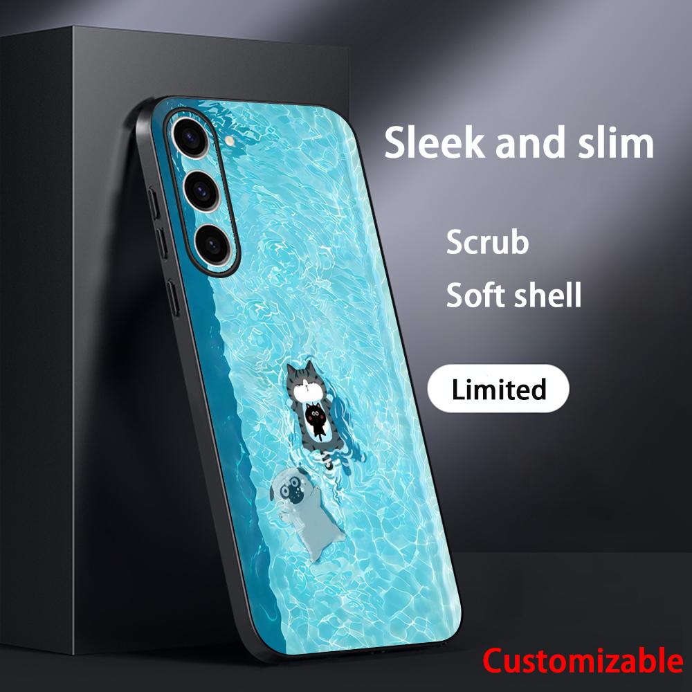 Cat Universe Cute Fashion Design Phone Case For Samsung Galaxy S26 S25 S24 S23 S22 S21 Plus Ultra Note20 Soft Black